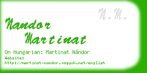 nandor martinat business card